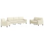Juego de sofás con cojines 3 piezas terciopelo crema by , Sofas - Ref: Foro24-3278459, Price: 757,19 €, Discount: %