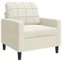 Juego de sofás con cojines 3 piezas terciopelo crema by , Sofas - Ref: Foro24-3278459, Price: 745,03 €, Discount: %
