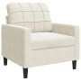 Juego de sofás con cojines 3 piezas terciopelo crema by , Sofas - Ref: Foro24-3278459, Price: 757,19 €, Discount: %