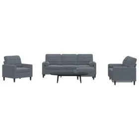 Sofagarnitur mit 4-teiligen dunkelgrauen Samtkissen. von , Sofas - Ref: Foro24-3278382, Preis: 652,29 €, Rabatt: %
