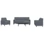 Sofagarnitur mit 4-teiligen dunkelgrauen Samtkissen. von , Sofas - Ref: Foro24-3278382, Preis: 652,29 €, Rabatt: %