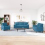 Sofagarnitur mit 3-teiligen blauen Samtkissen von , Sofas - Ref: Foro24-3278380, Preis: 745,88 €, Rabatt: %