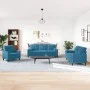 Sofagarnitur mit 3-teiligen blauen Samtkissen von , Sofas - Ref: Foro24-3278380, Preis: 730,94 €, Rabatt: %