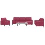 Juego de sofás con cojines 4 piezas terciopelo rojo tinto by , Sofas - Ref: Foro24-3278465, Price: 736,06 €, Discount: %