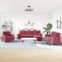 Juego de sofás con cojines 4 piezas terciopelo rojo tinto by , Sofas - Ref: Foro24-3278465, Price: 736,06 €, Discount: %