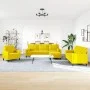 Juego de sofás con cojines 4 piezas terciopelo amarillo by , Sofas - Ref: Foro24-3278467, Price: 740,69 €, Discount: %