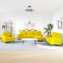 Juego de sofás con cojines 4 piezas terciopelo amarillo de , Sofás - Ref: Foro24-3278467, Precio: 753,10 €, Descuento: %