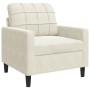 Juego de sofás con cojines 4 piezas terciopelo crema by , Sofas - Ref: Foro24-3278389, Price: 781,22 €, Discount: %