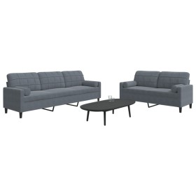 Zweiteiliges Sofaset mit dunkelgrauen Samtkissen. von , Sofas - Ref: Foro24-3278492, Preis: 475,70 €, Rabatt: %