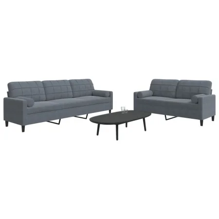 Zweiteiliges Sofaset mit dunkelgrauen Samtkissen. von , Sofas - Ref: Foro24-3278492, Preis: 500,20 €, Rabatt: %