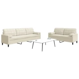 Zweiteiliges Sofaset mit cremefarbenen Samtkissen. von , Sofas - Ref: Foro24-3278499, Preis: 588,96 €, Rabatt: %