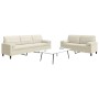 Zweiteiliges Sofaset mit cremefarbenen Samtkissen. von , Sofas - Ref: Foro24-3278499, Preis: 598,35 €, Rabatt: %