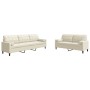 Zweiteiliges Sofaset mit cremefarbenen Samtkissen. von , Sofas - Ref: Foro24-3278499, Preis: 598,35 €, Rabatt: %