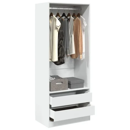 Armario de madera de ingeniería blanco 80x50x200 cm de , Armarios roperos - Ref: Foro24-3307747, Precio: 189,00 €, Descuento: %