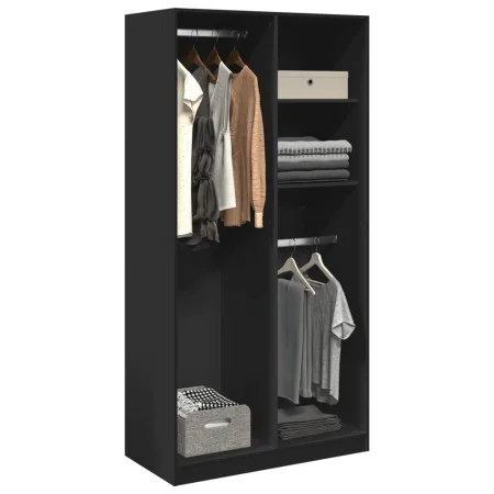 Armario de madera contrachapada negro 100x50x200 cm by , Wardrobes - Ref: Foro24-3307766, Price: 187,33 €, Discount: %