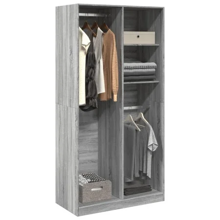 Armario de madera contrachapada gris Sonoma 100x50x200 cm de , Armarios roperos - Ref: Foro24-3307770, Precio: 154,59 €, Desc...