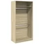Armario madera contrachapada color roble Sonoma 100x50x200 cm de , Armarios roperos - Ref: Foro24-3307803, Precio: 172,81 €, ...
