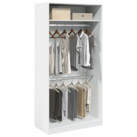 Armario de madera contrachapada blanco 100x50x200 cm de , Armarios roperos - Ref: Foro24-3307801, Precio: 213,44 €, Descuento: %