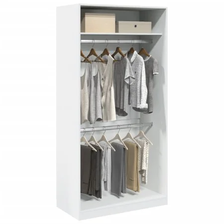 Weißer Sperrholzschrank 100x50x200 cm von , Kleiderschränke - Ref: Foro24-3307801, Preis: 213,83 €, Rabatt: %
