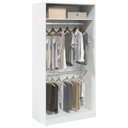 Weißer Sperrholzschrank 100x50x200 cm von , Kleiderschränke - Ref: Foro24-3307801, Preis: 213,44 €, Rabatt: %