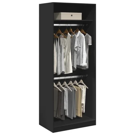 Armario de madera de ingeniería negro 80x50x200 cm de , Armarios roperos - Ref: Foro24-3307793, Precio: 152,54 €, Descuento: %