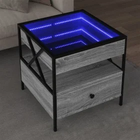 Mesa de centro con Infinity LED gris Sonoma 50x50x51 cm by , Coffee table - Ref: Foro24-847715, Price: 88,49 €, Discount: %