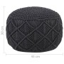 Handmade macramé pouf in anthracite gray cotton, 45x30 cm by , Ottomans - Ref: Foro24-324004, Price: 70,46 €, Discount: %