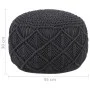Puf de macramé hecho a mano algodón gris antracita 45x30 cm de , Otomanas - Ref: Foro24-324004, Precio: 68,80 €, Descuento: %
