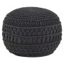 Handmade macramé pouf in anthracite gray cotton, 45x30 cm by , Ottomans - Ref: Foro24-324006, Price: 70,60 €, Discount: %