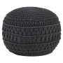 Handmade macramé pouf in anthracite gray cotton, 45x30 cm by , Ottomans - Ref: Foro24-324006, Price: 71,66 €, Discount: %