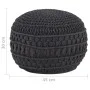 Handmade macramé pouf in anthracite gray cotton, 45x30 cm by , Ottomans - Ref: Foro24-324006, Price: 70,60 €, Discount: %