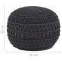 Handmade macramé pouf in anthracite gray cotton, 45x30 cm by , Ottomans - Ref: Foro24-324006, Price: 71,66 €, Discount: %