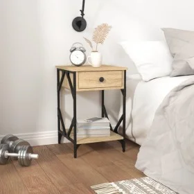 Bedside table made of oak plywood in Sonoma finish, measuring 40x42x60 cm. by , Nightstands - Ref: Foro24-826337, Price: 51,8...