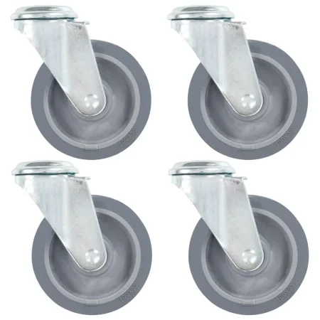Swivel wheels with pin hole 4 units 100 mm by , Material handling - Ref: Foro24-143426, Price: 26,93 €, Discount: %