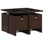 Garten-Essgruppe mit 9 Teilen und braunen Kissen aus synthetischem Rattan. von , Gartensets - Ref: Foro24-3210597, Preis: 408...