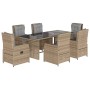 7-piece garden dining set with beige synthetic rattan cushions by , Garden sets - Ref: Foro24-3262787, Price: 810,70 €, Disco...