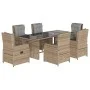 7-piece garden dining set with beige synthetic rattan cushions by , Garden sets - Ref: Foro24-3262787, Price: 797,60 €, Disco...