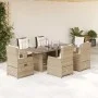Garten-Essgruppe 7-teilig mit Kissen aus synthetischem Rattan in Beige. von , Gartensets - Ref: Foro24-3262791, Preis: 842,74...
