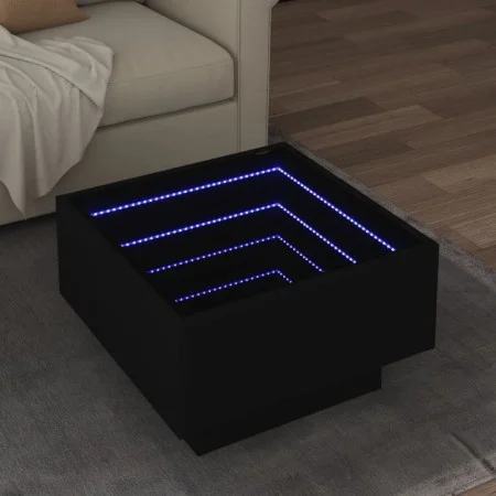 LED center table made of black engineered wood, 50x50x30 cm. by , Coffee table - Ref: Foro24-847505, Price: 104,21 €, Discoun...