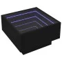 LED center table made of black engineered wood, 50x50x30 cm. by , Coffee table - Ref: Foro24-847505, Price: 104,21 €, Discoun...