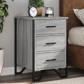 Bedside table made of gray Sonoma engineered wood, measuring 40x41x60 cm. by , Nightstands - Ref: Foro24-848527, Price: 73,35...