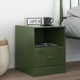 Nachttisch aus olivgrünem Stahl, 34,5x39x44 cm. von , Nachttische - Ref: Foro24-841759, Preis: 48,63 €, Rabatt: %