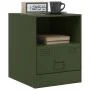Mesita de noche acero verde oliva 34,5x39x44 cm de , Mesitas de noche - Ref: Foro24-841759, Precio: 48,50 €, Descuento: %