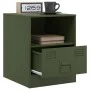 Mesita de noche acero verde oliva 34,5x39x44 cm de , Mesitas de noche - Ref: Foro24-841759, Precio: 48,50 €, Descuento: %