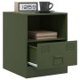 Nachttisch aus olivgrünem Stahl, 34,5x39x44 cm. von , Nachttische - Ref: Foro24-841759, Preis: 49,76 €, Rabatt: %