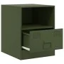 Mesita de noche acero verde oliva 34,5x39x44 cm de , Mesitas de noche - Ref: Foro24-841759, Precio: 48,50 €, Descuento: %