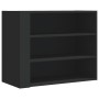 Engineered wood black wall cabinet 75x35x60 cm by , Shelves and shelves - Ref: Foro24-848417, Price: 54,47 €, Discount: %