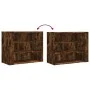 Engineered wood smoked oak wall cabinet 75x35x60 cm by , Shelves and shelves - Ref: Foro24-848420, Price: 52,14 €, Discount: %