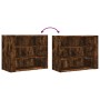 Wandschrank aus geräucherter Eichen-Ingenieurholz 75x35x60 cm von , Regale und Regale - Ref: Foro24-848420, Preis: 52,80 €, R...