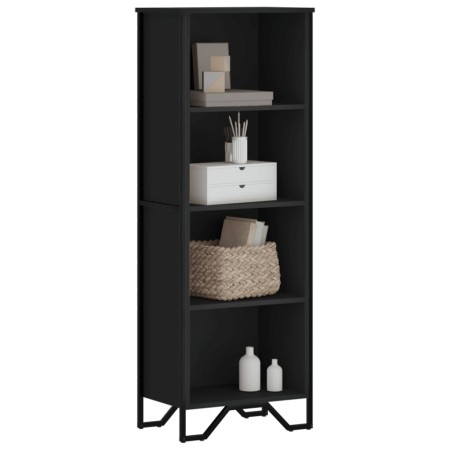 Estantería de madera de ingeniería negra 50x31x137,5 cm de , Librerías y estanterías - Ref: Foro24-848609, Precio: 62,24 €, D...